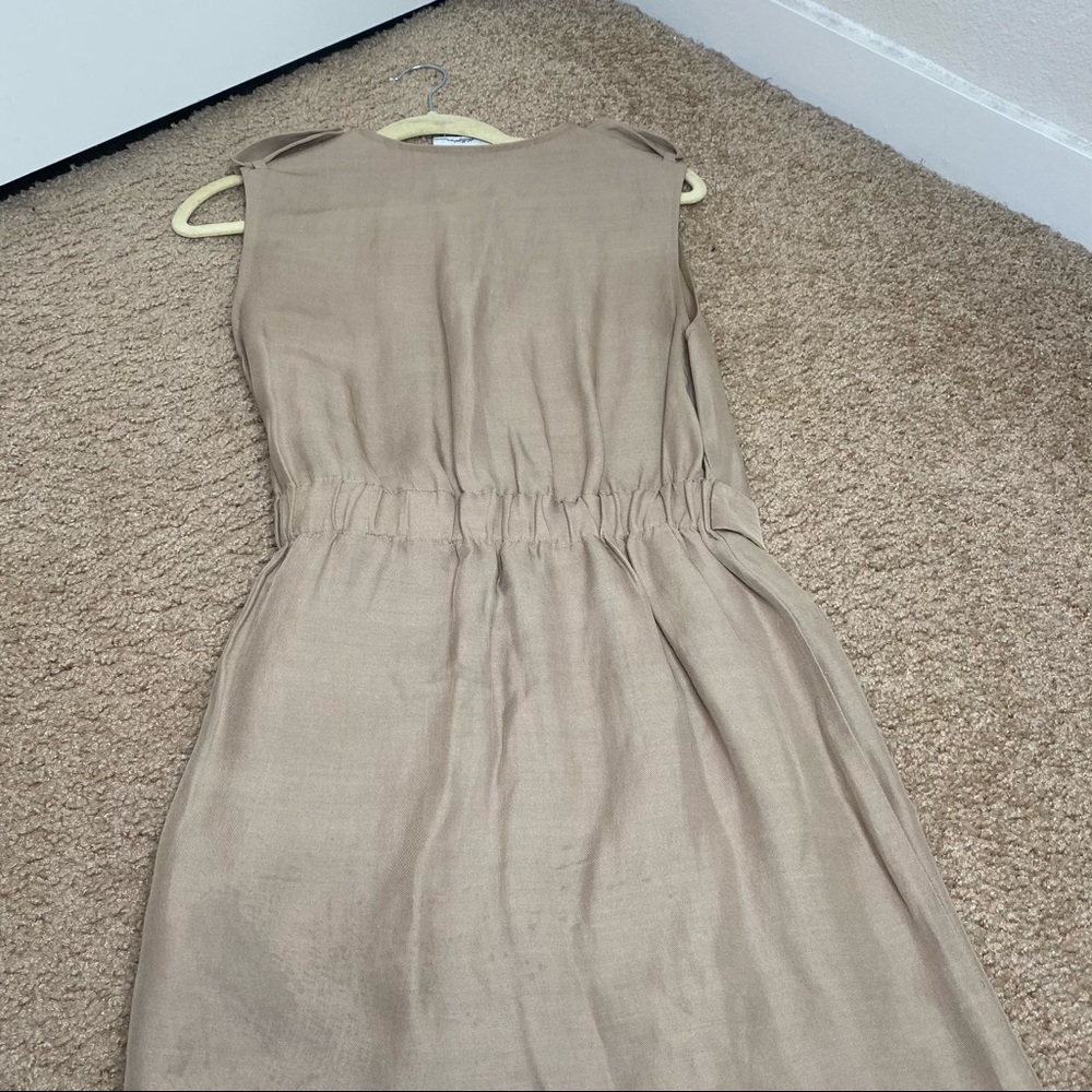 3.1 Phillip Lim Tan Sleeveless Linen Belted Twill Shirt Dress - Size 2 - Picture 5 of 11